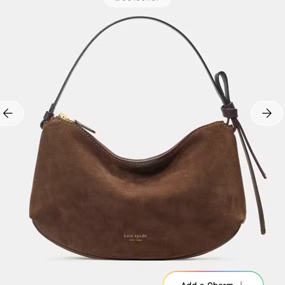 Kate Spade Loop Suede Chocolate Brown Hobo Bag EUC - Picture 9 of 9